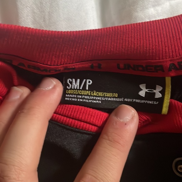Black and Red Long sleeve Under Armour Pullover - Picture 2 of 5